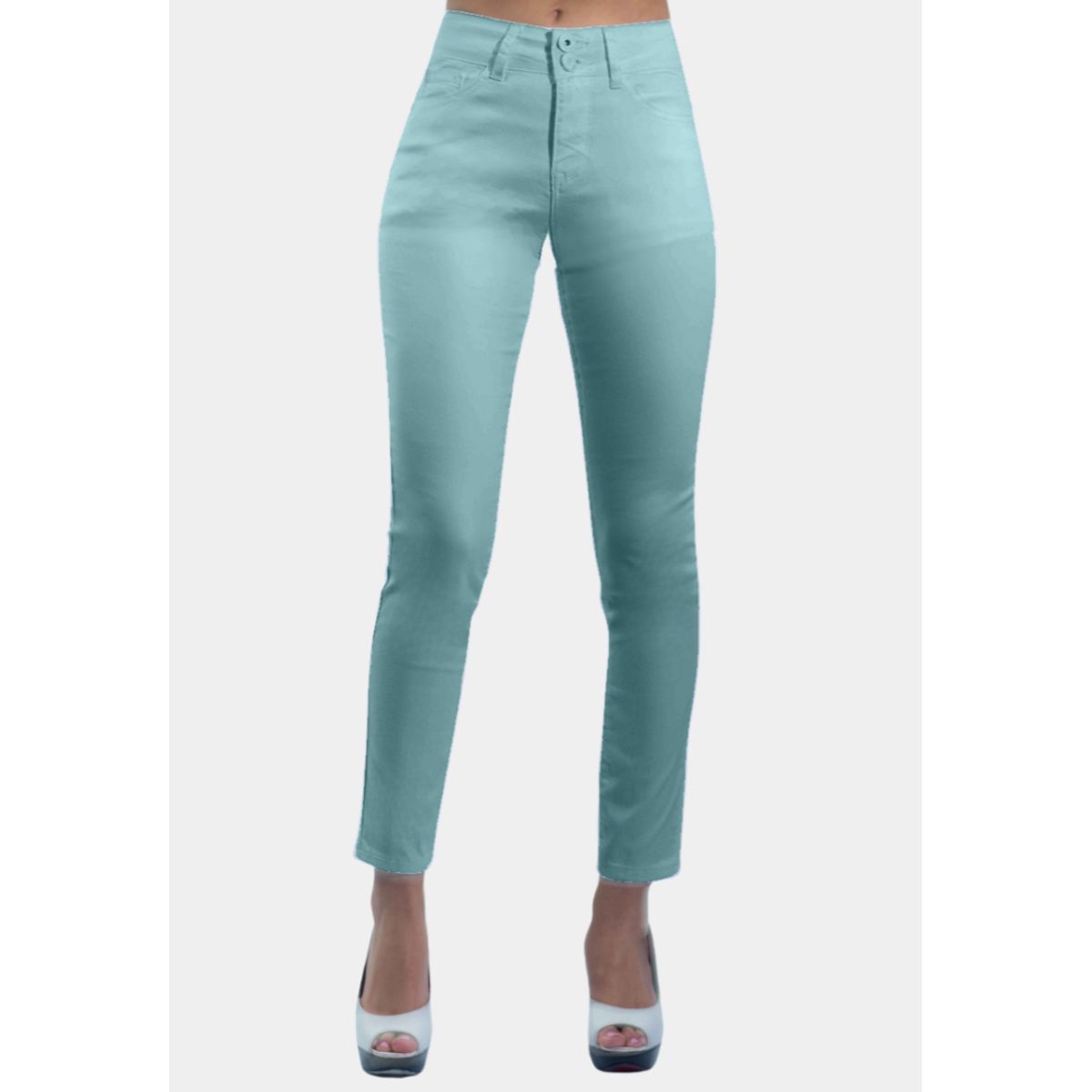 TENTATION - Pantalon Skinny Tiro Alto Push Up Verde Tentation