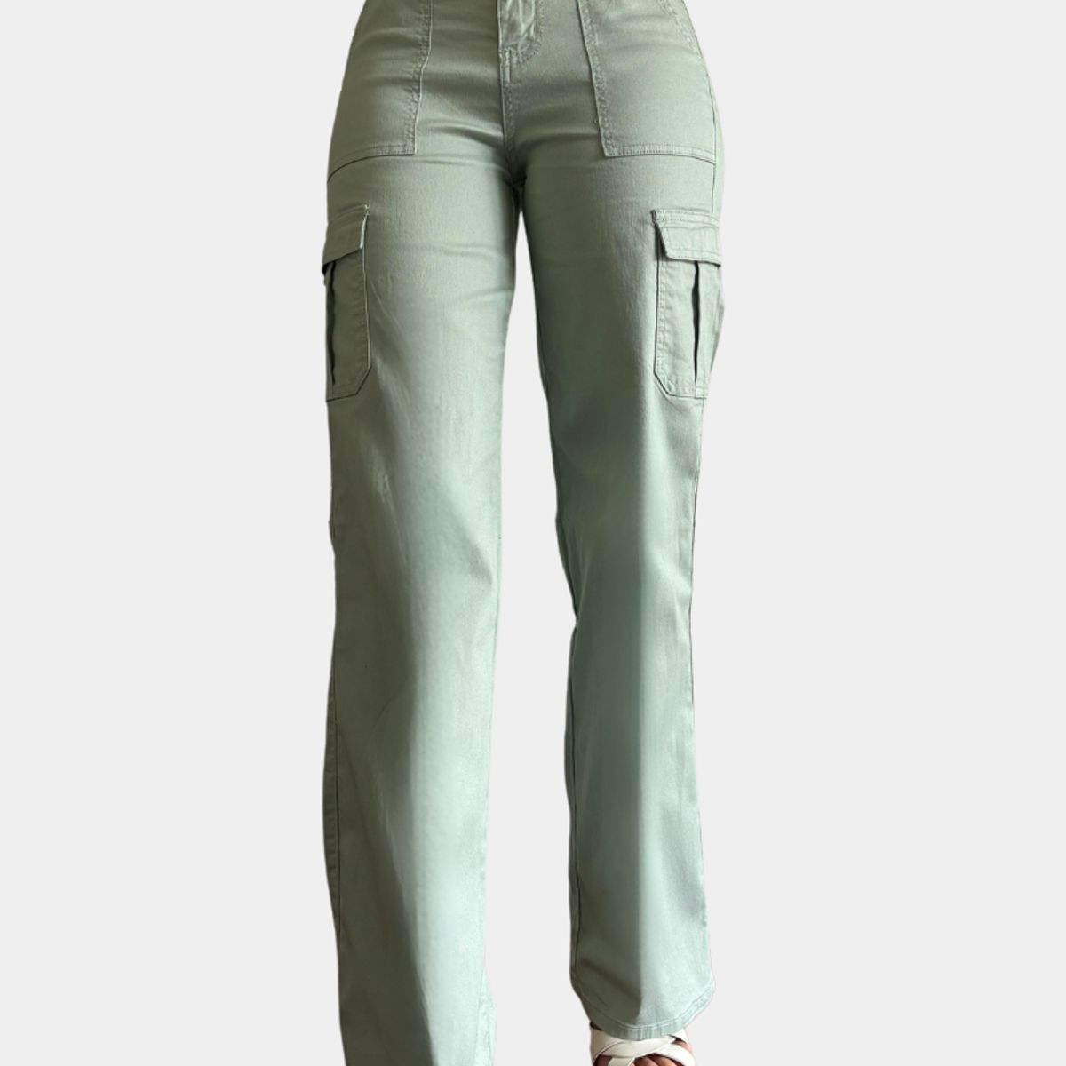 TENTATION - Pantalon Cargo Tiro Alto Push Up Verde Tentation