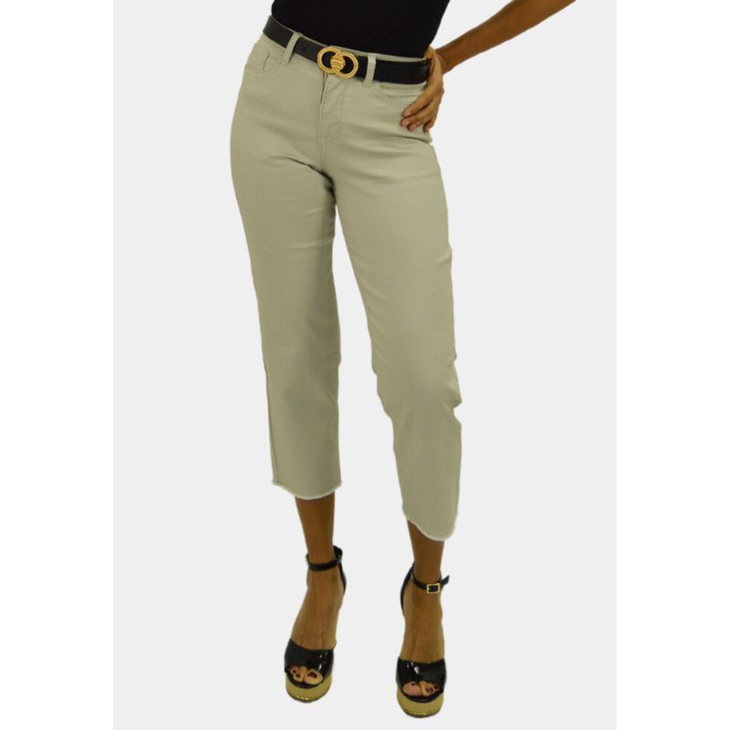 TENTATION - Capri Gabardina Tiro Alto Push Up Beige Tentation