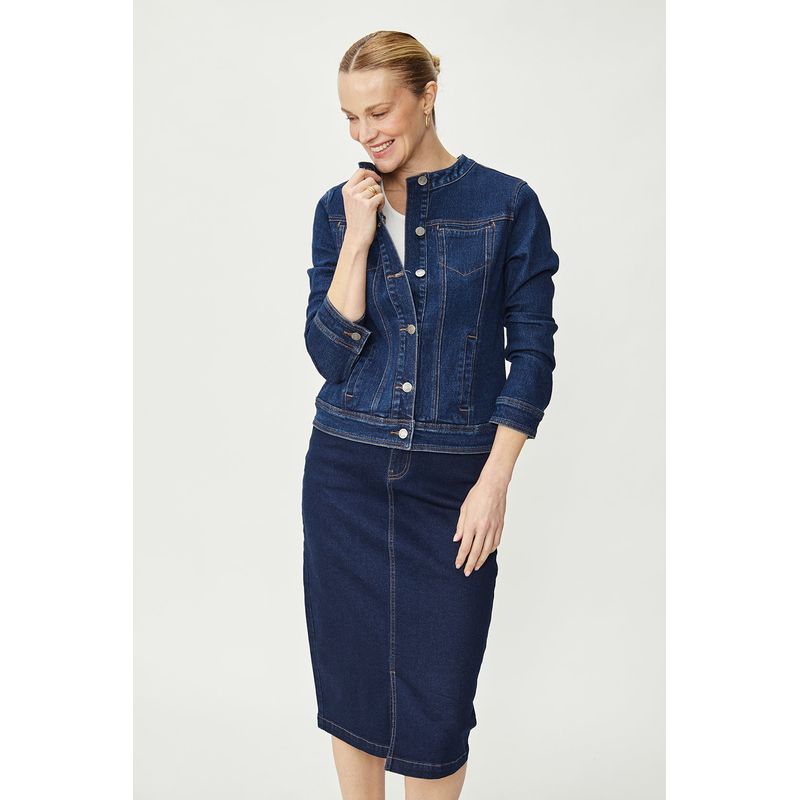 MA GRIFFE - Chaqueta Azul Marino Mujer Magriffe