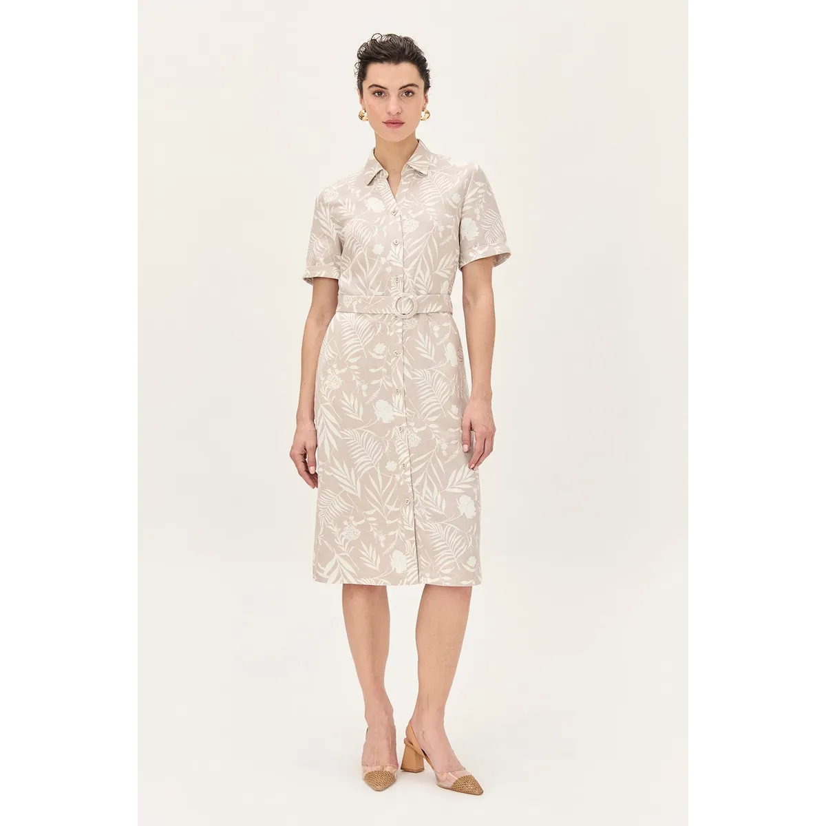 MA GRIFFE - Vestido Largo Beige Mujer Magriffe