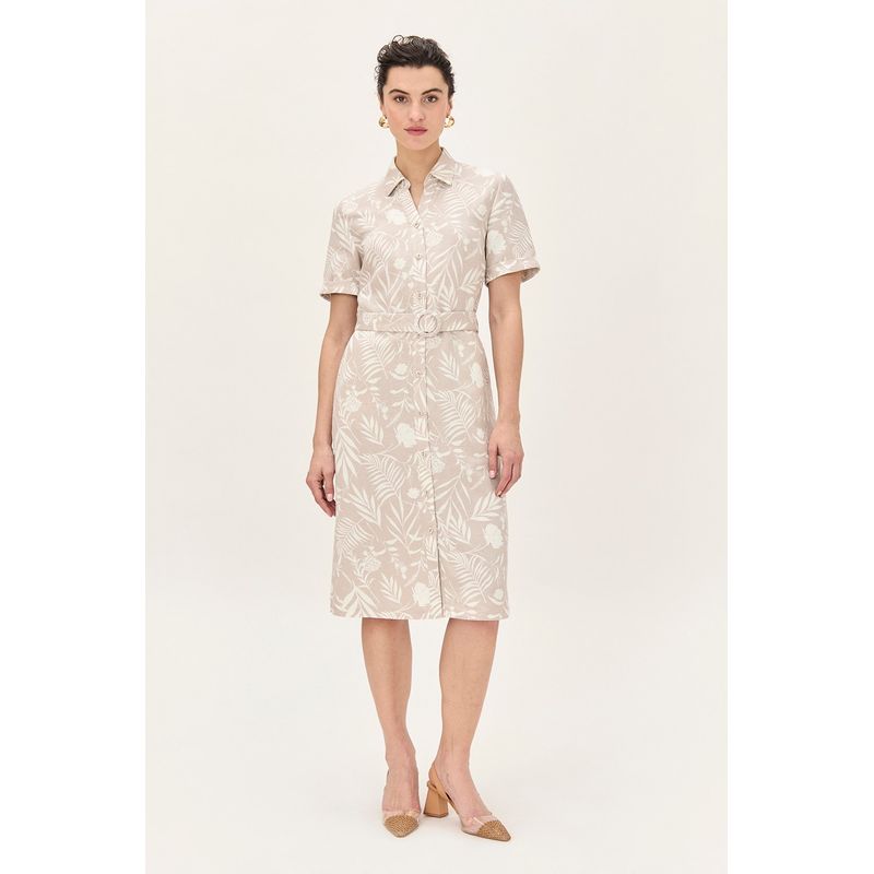 MA GRIFFE - Vestido Largo Beige Mujer Magriffe