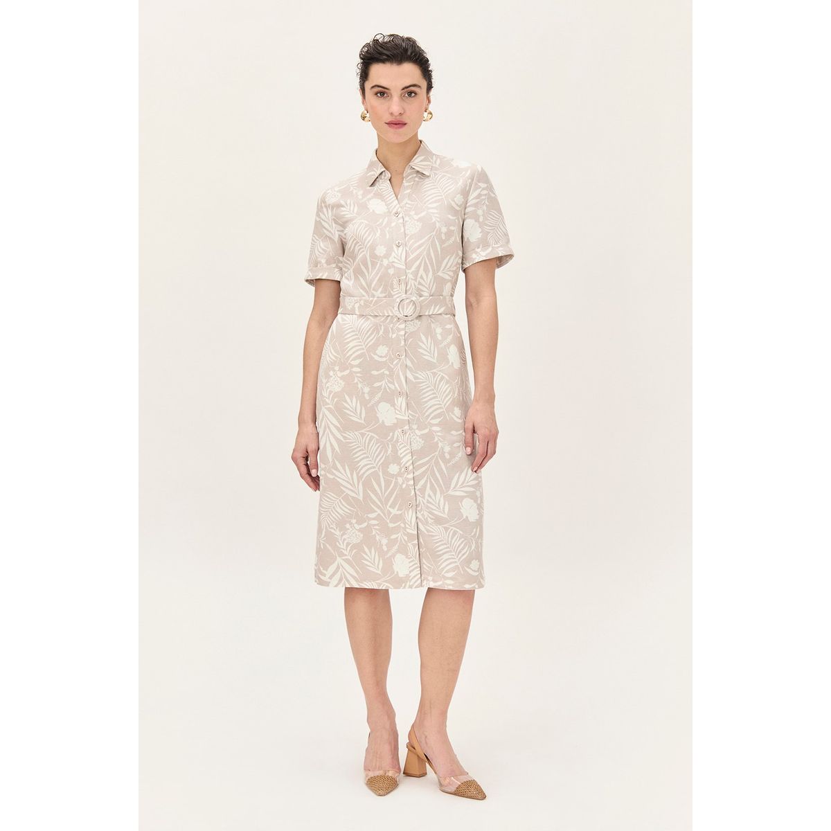 MA GRIFFE - Vestido Largo Beige Mujer Magriffe