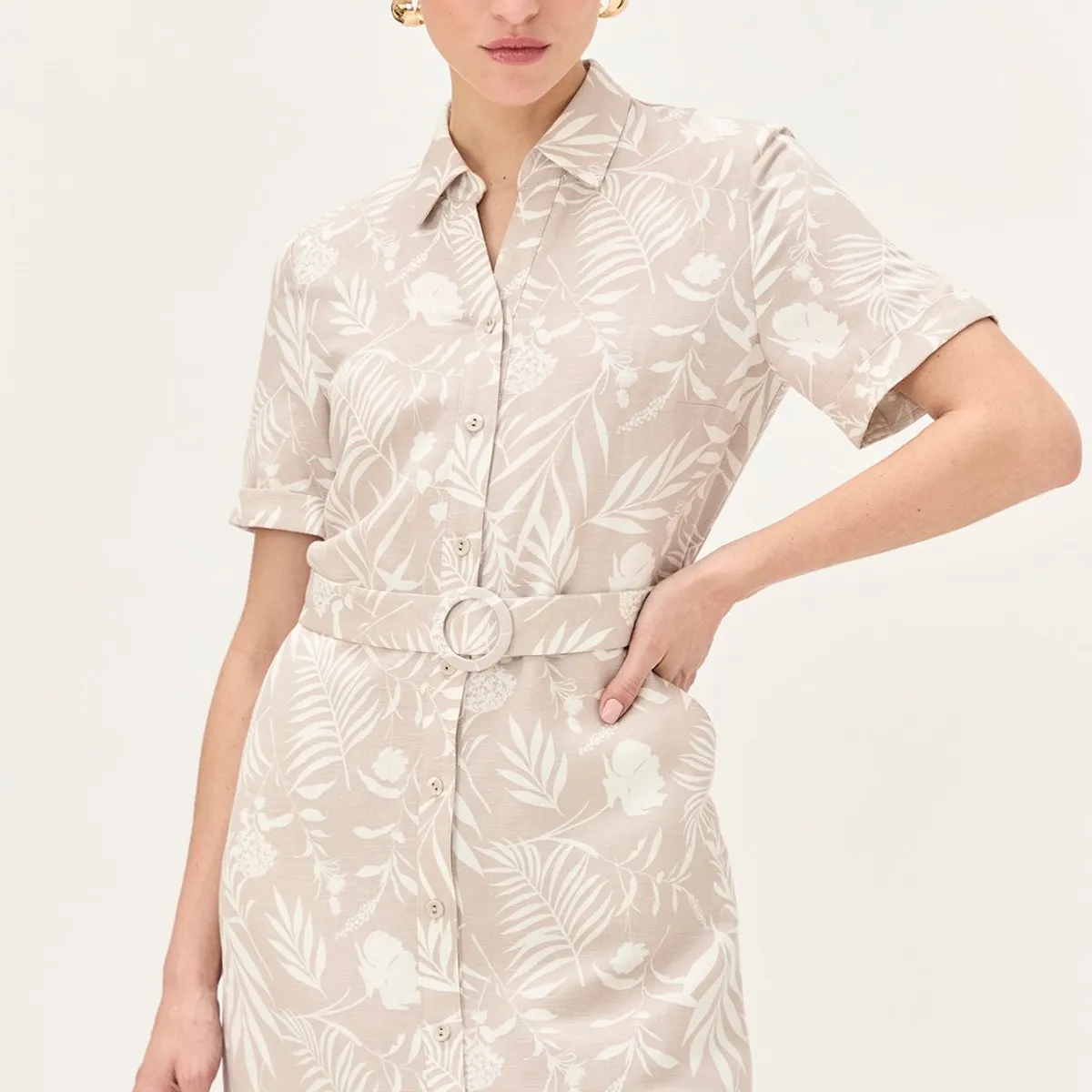 MA GRIFFE - Vestido Largo Beige Mujer Magriffe
