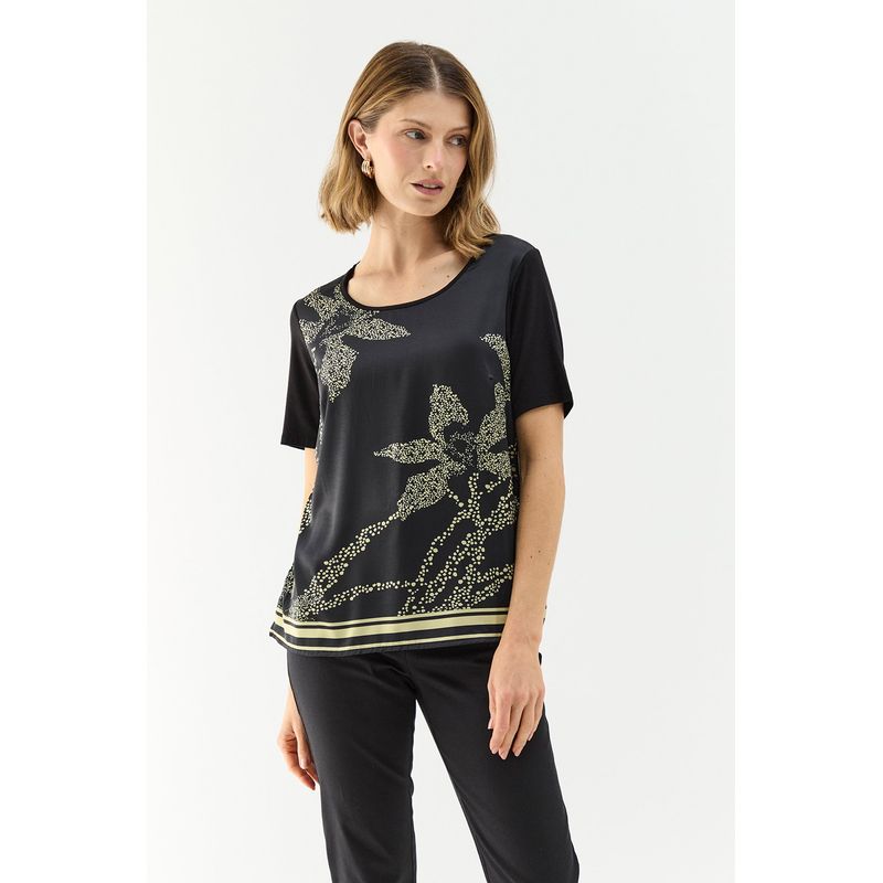 MA GRIFFE - Polera Manga Corta Negro Mujer Magriffe