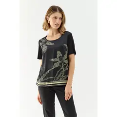 MA GRIFFE - Polera Fantasia Negro Magriffe
