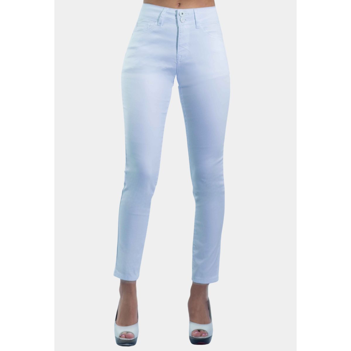 TENTATION - Pantalon Skinny Tiro Alto Push Up Blanco Tentation