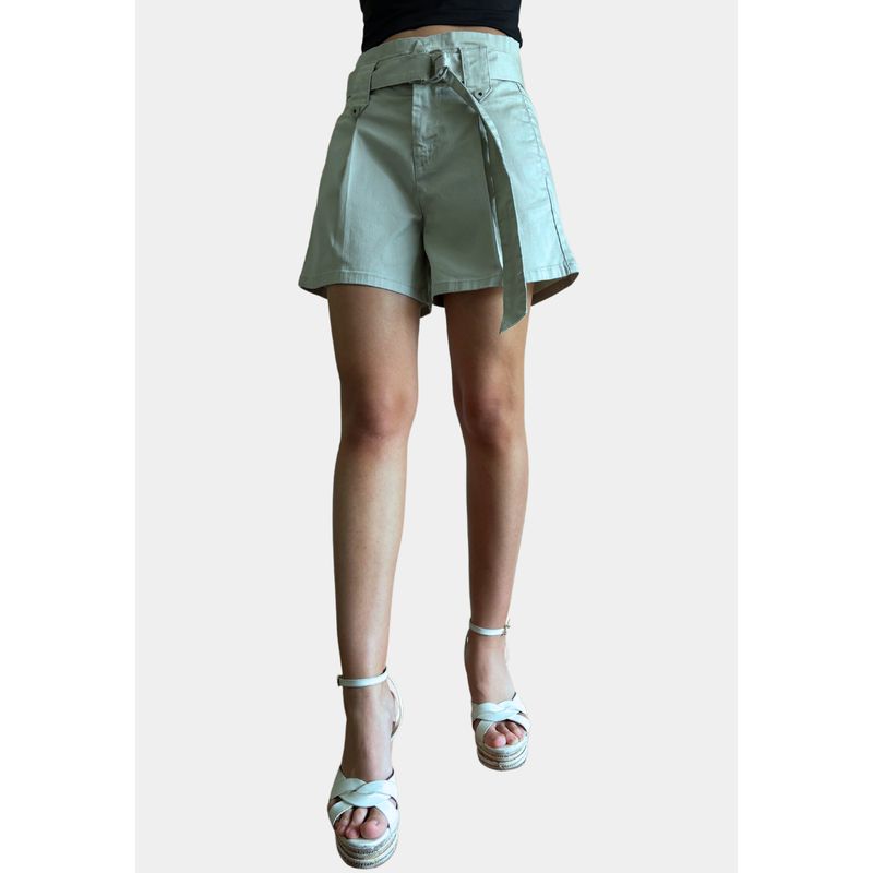 TENTATION - Short Pinzado Tiro Alto Push Up Verde