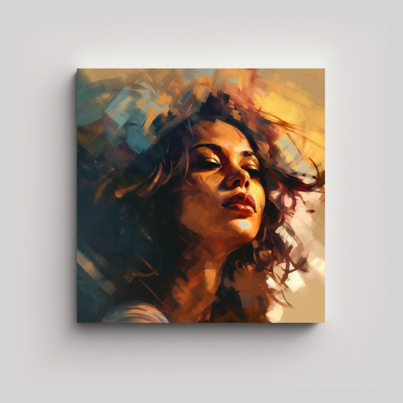 GENERICO - Pintura Decorativa Original: Rostro Hermoso De 70x70 Cm