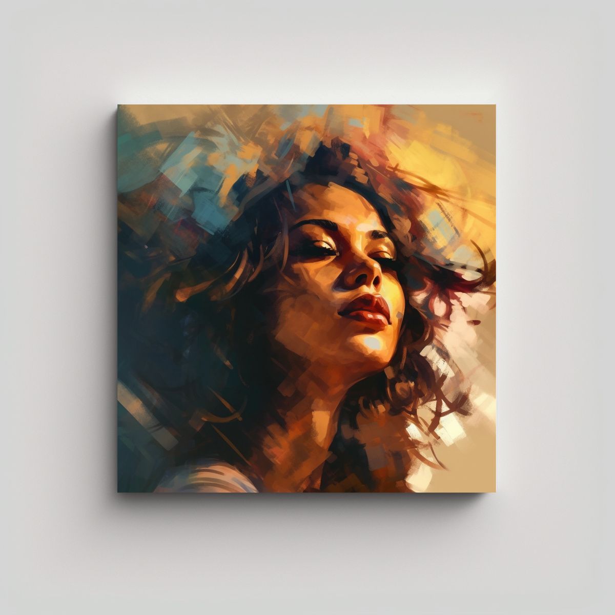 GENERICO - Pintura Decorativa Original: Rostro Hermoso De 50x50 Cm