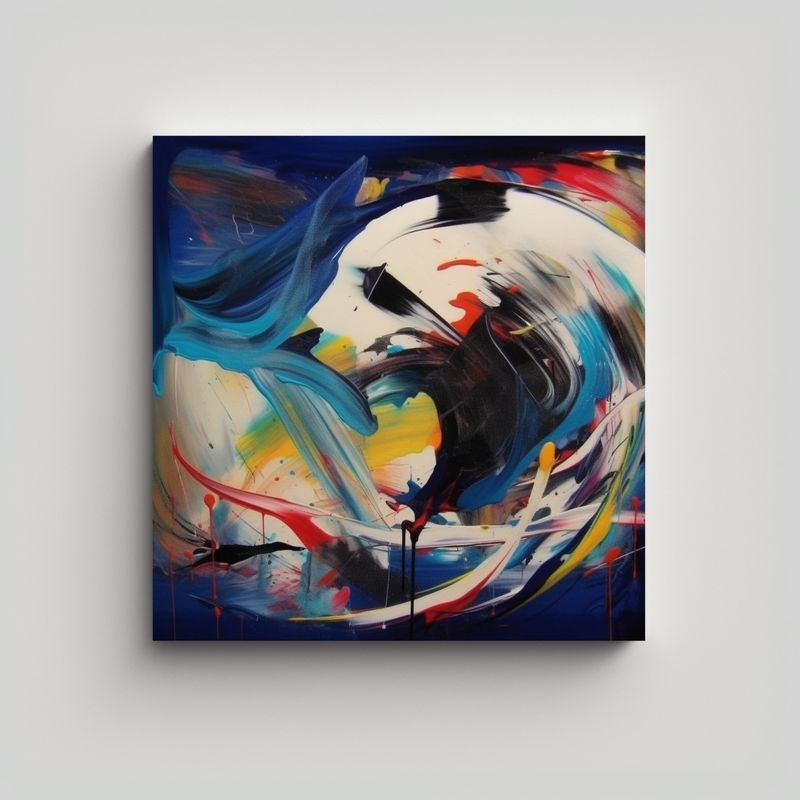 GENERICO - Cuadro Acuarela Abstracta Estrellados: 70x70 Cm