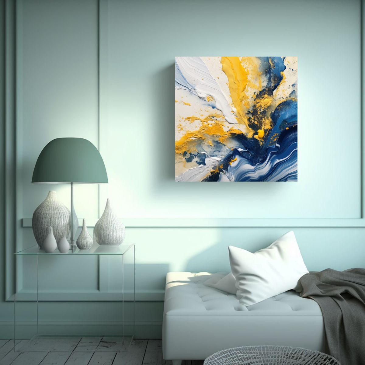 GENERICO - Pintura Abstracta Con Impacto Visual En 90x90 Cm