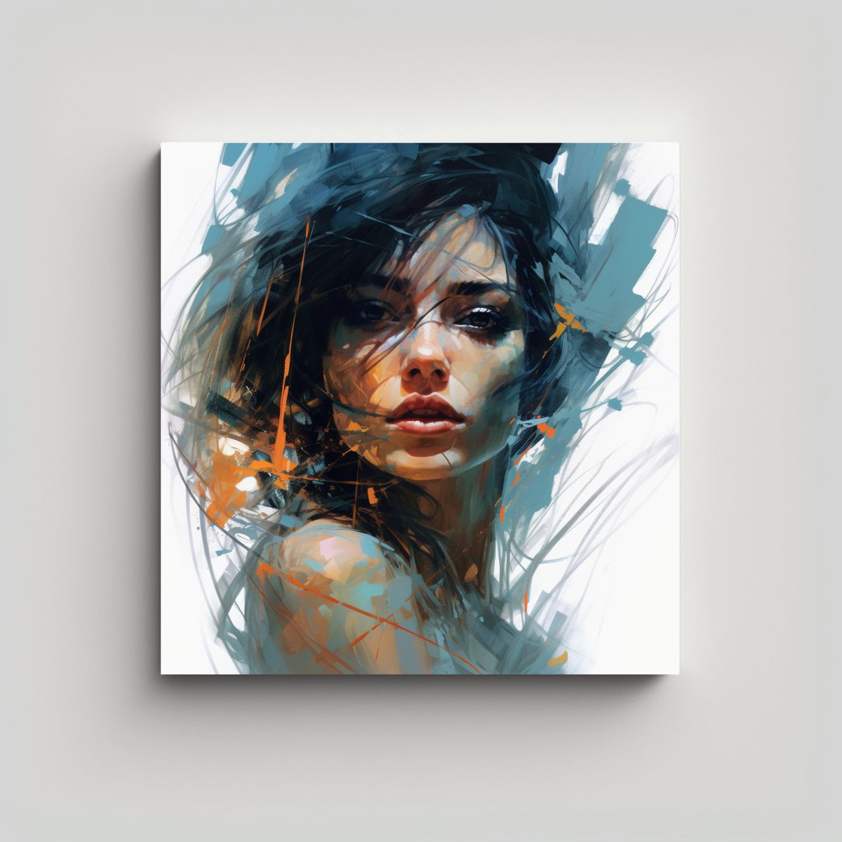 GENERICO - Arte Moderno Clásico Niña Abstracta Mirando A 70x70 Cm