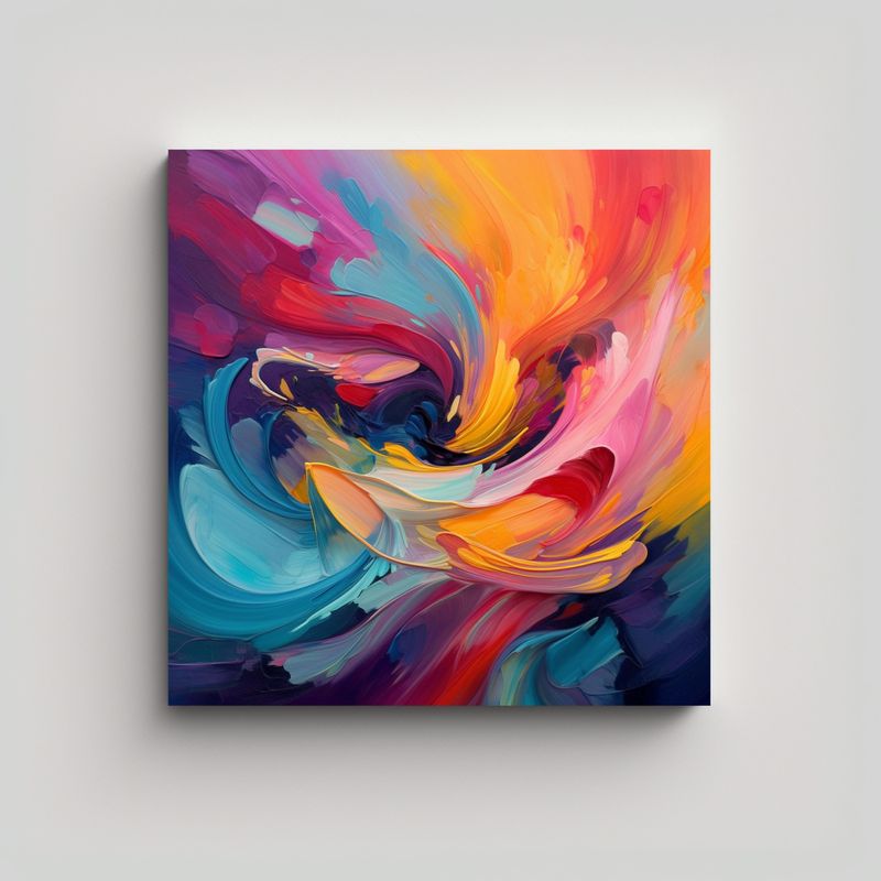 GENERICO - Pinturas Decorativas De Formas Fluidas En 80x80 Cm