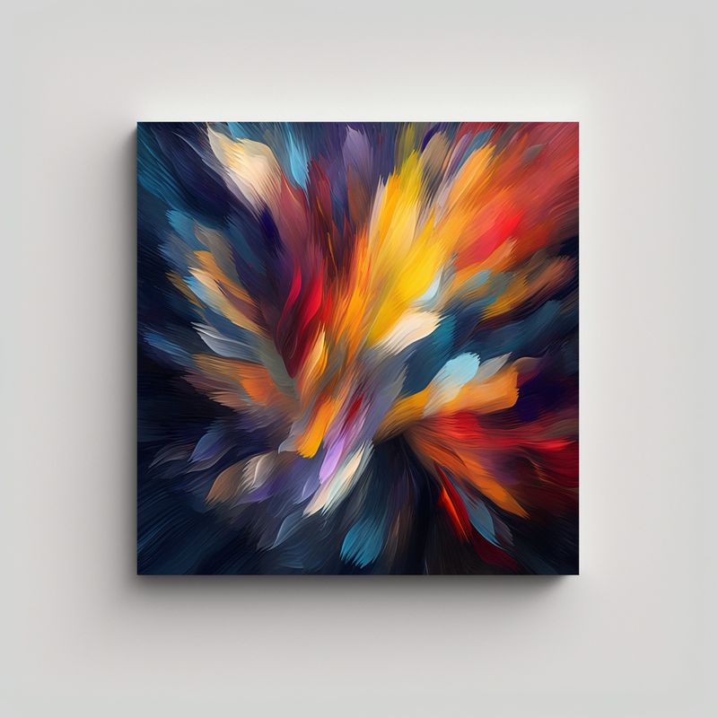 GENERICO - Pintura De Pared Luminosa Abstracta Con Contraste 90x90 Cm
