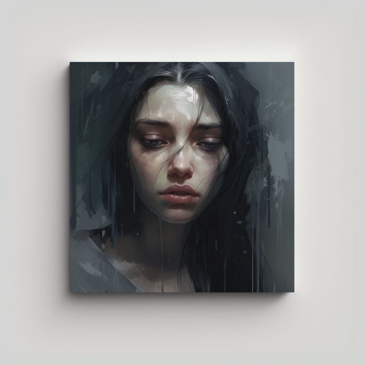 GENERICO - Cuadro Movimiento Full Color Creator Mujer Triste 60x60 Cm