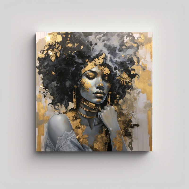 GENERICO - Cuadro Movimiento Alta Resolución Mujer Con 80x80 Cm