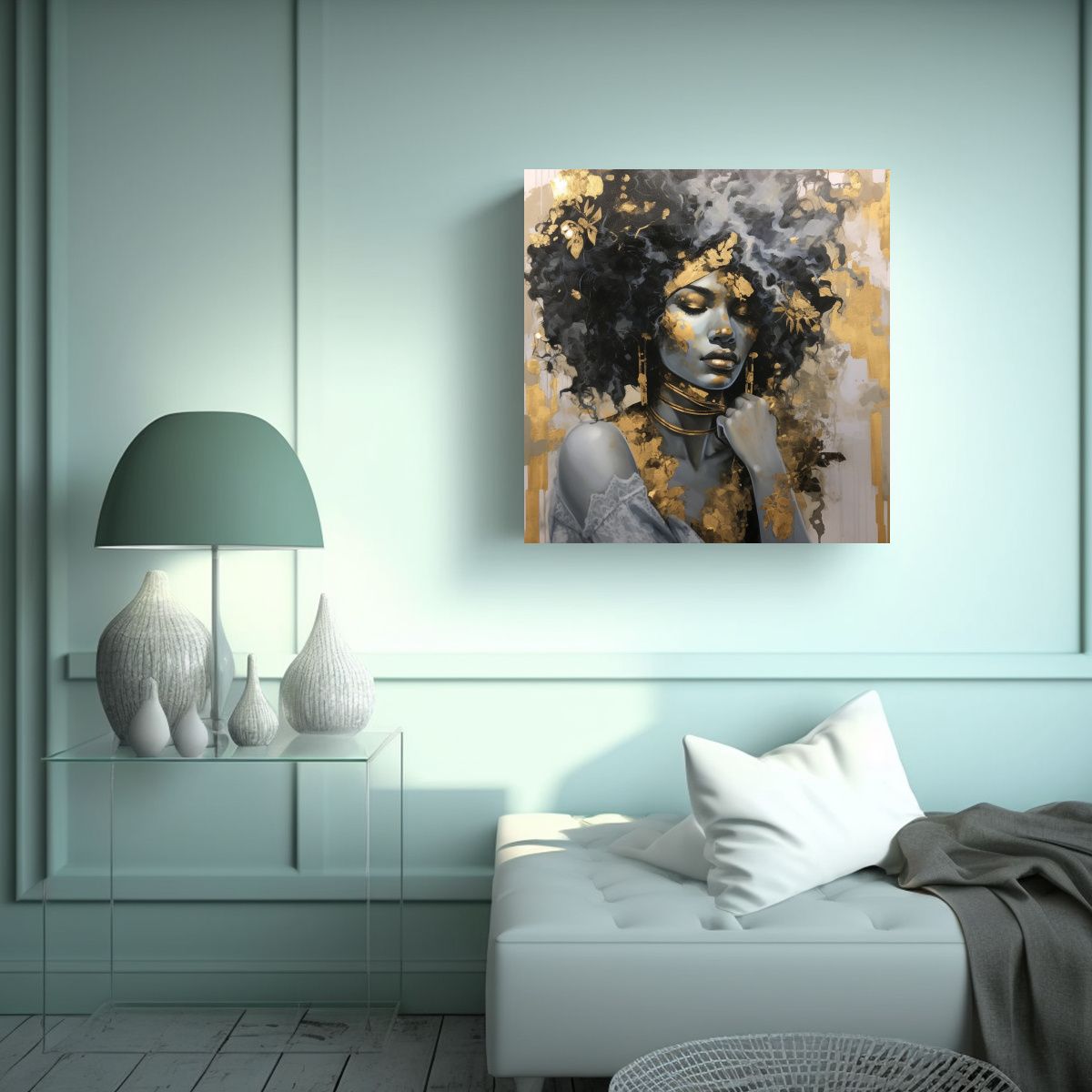 GENERICO - Cuadro Movimiento Alta Resolución Mujer Con 80x80 Cm