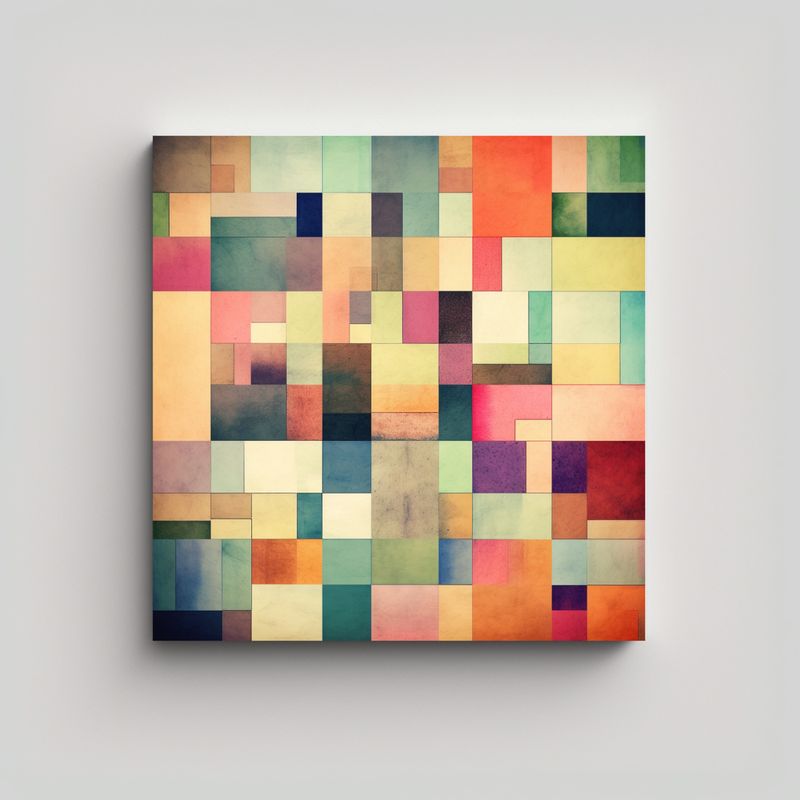 GENERICO - Cuadro De Interiores Espectacular Con Cuadrados 80x80 Cm