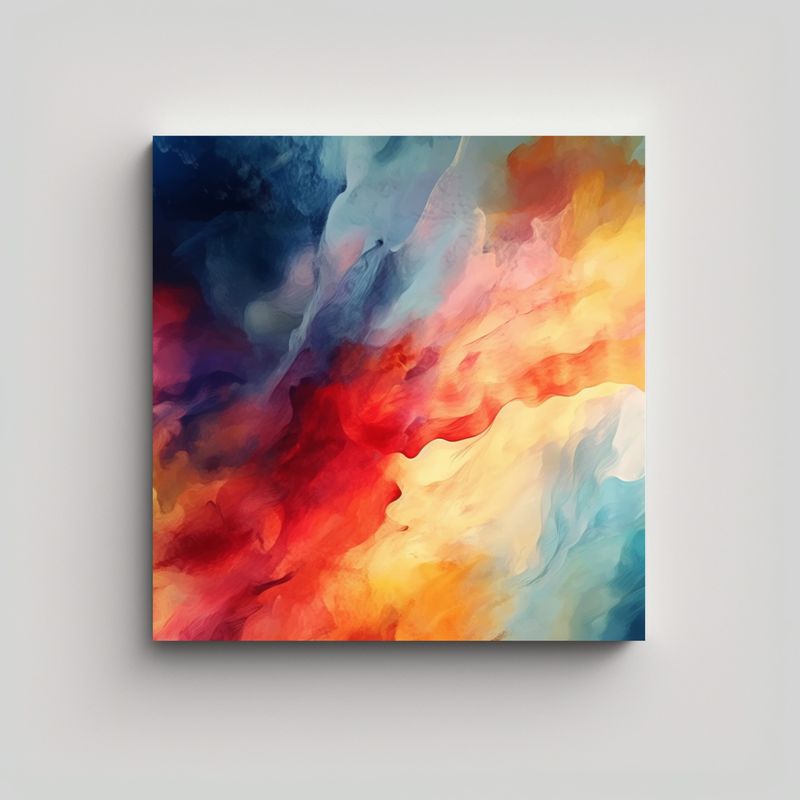 GENERICO - Fondo Acuarela Abstracta Vibrante Para 80x80 Cm