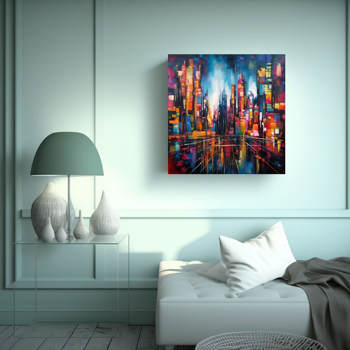 GENERICO - Pintura Urbana Abstracta Calidos Estrellados 50x50 Cm