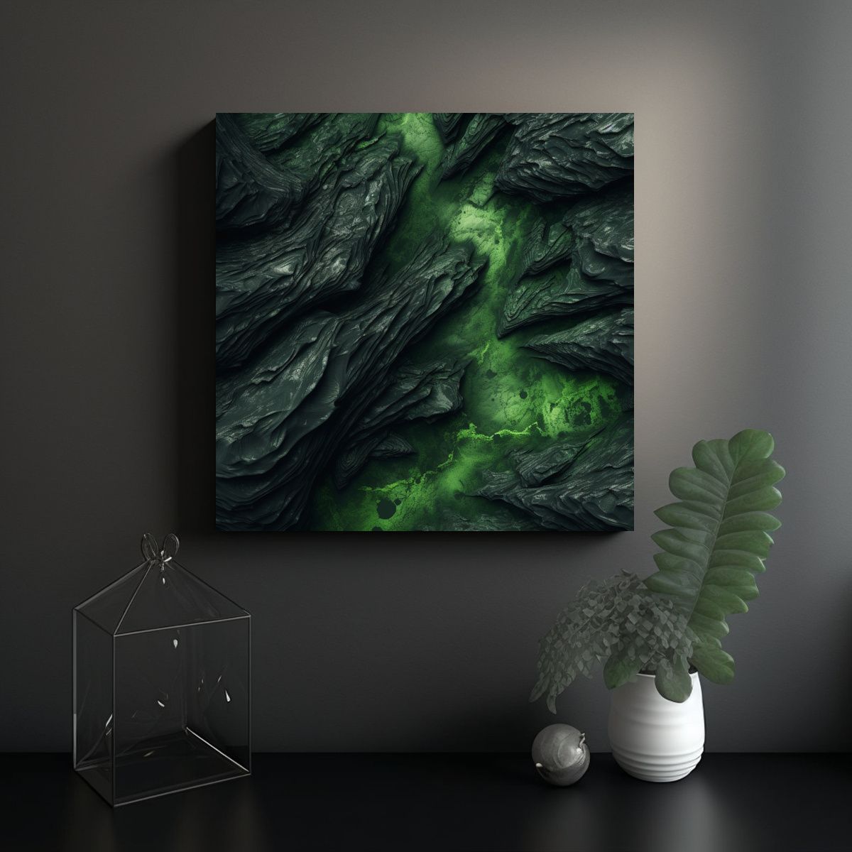 GENERICO - Textura De Roca Demoníaca Negra Para Decoración 60x60 Cm