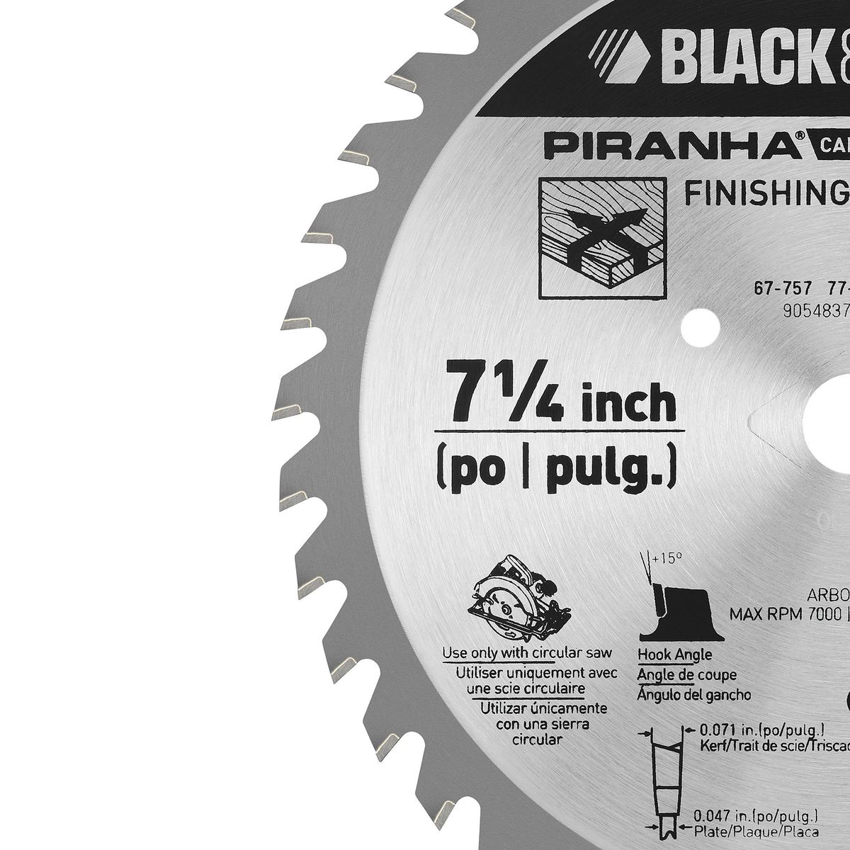 BLACK+DECKER - Disco de sierra 7-1/4'' 40 dientes BLACK+DECKER 77-757  PS