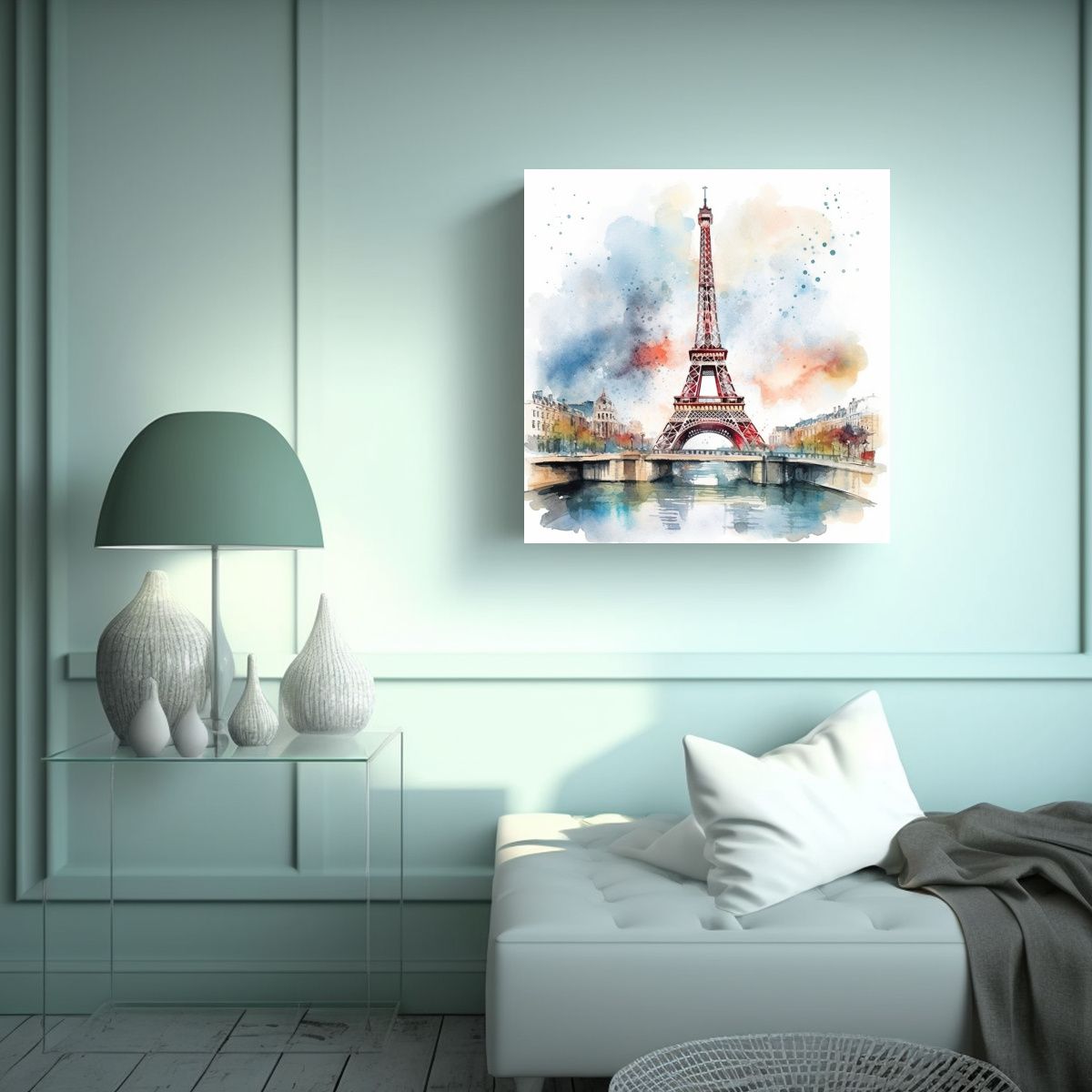 GENERICO - Arte De Pared Paris Acuarela Obra Maestra Clip Art 80x80 Cm