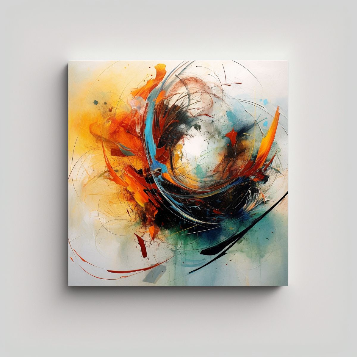 GENERICO - Cuadro Abstracto Lienzo Forma Ambiente, Arte 60x60 Cm