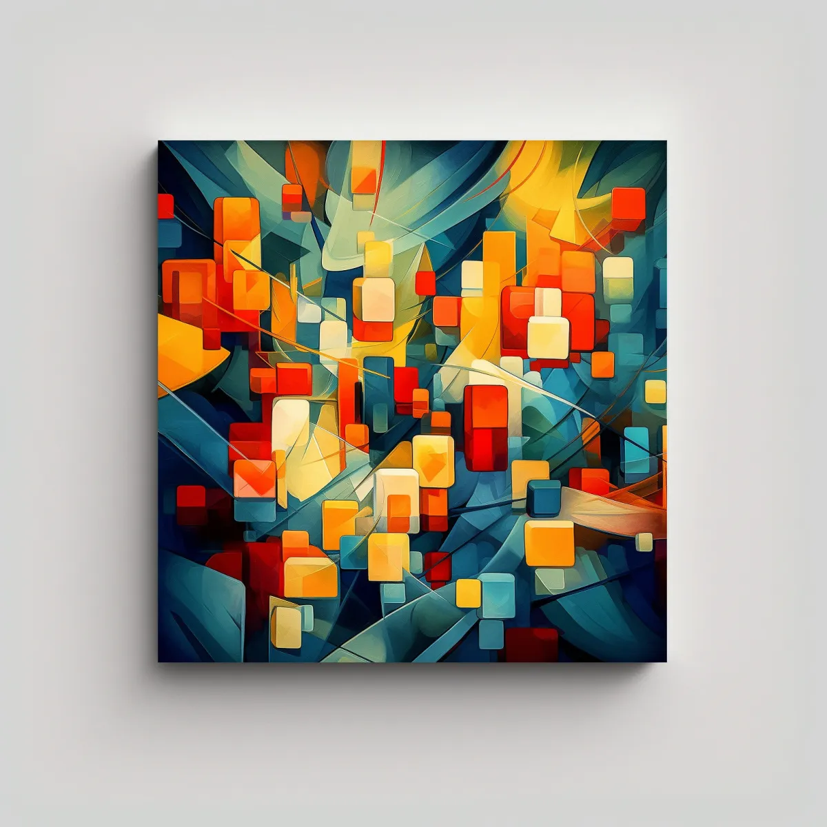 GENERICO - Pintura Decorativa En Bastidor Con Textura 50x50 Cm