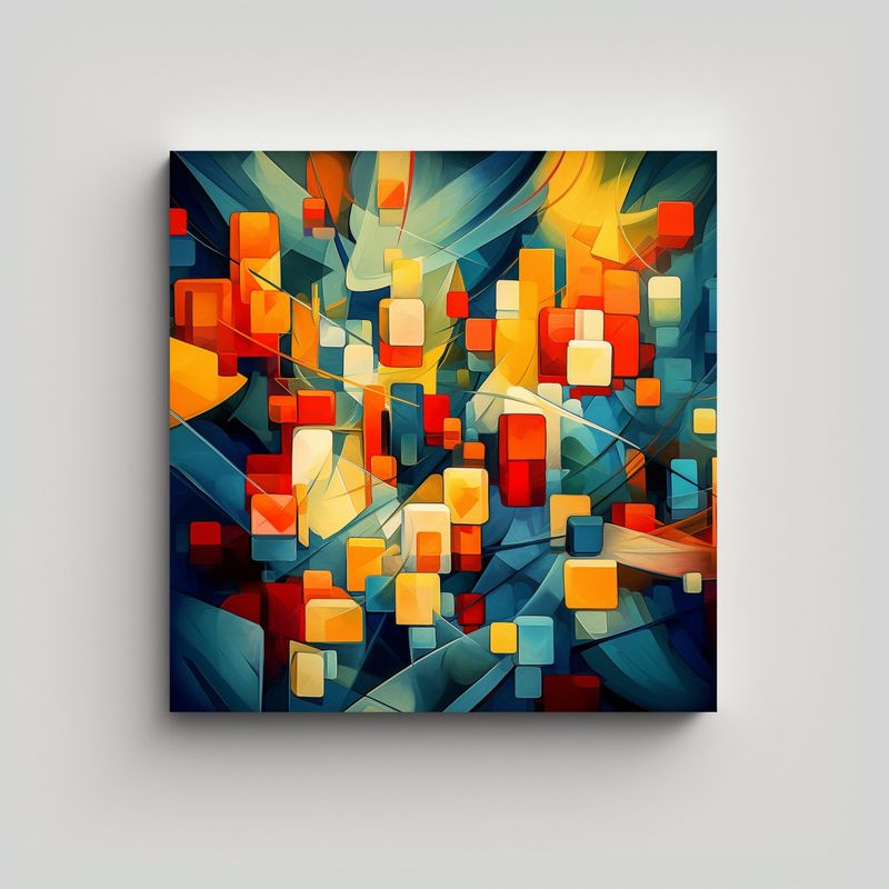 GENERICO - Pintura Decorativa En Bastidor Con Textura 50x50 Cm