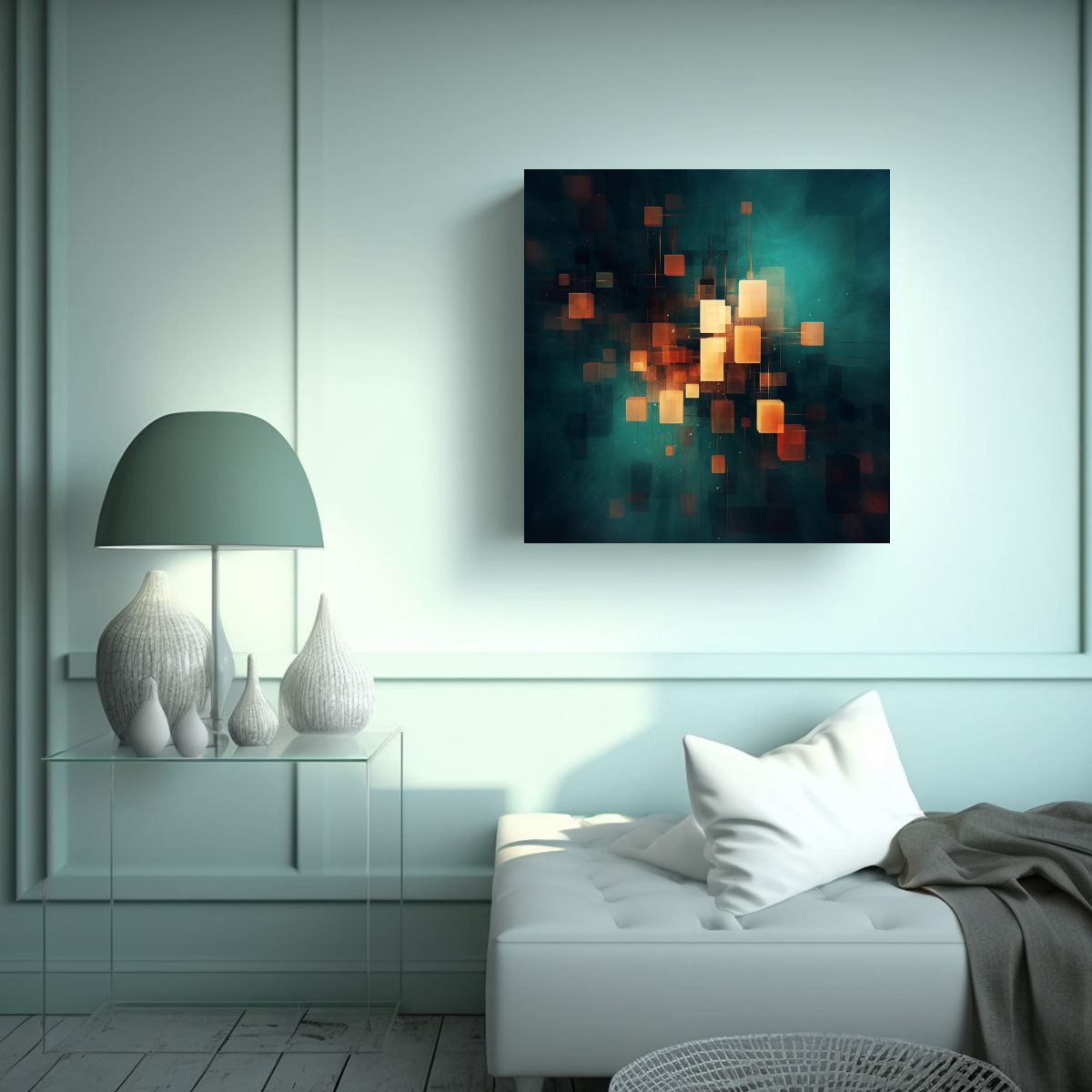 GENERICO - Pintura Decorativa Abstracta De Arte Concepto 50x50 Cm