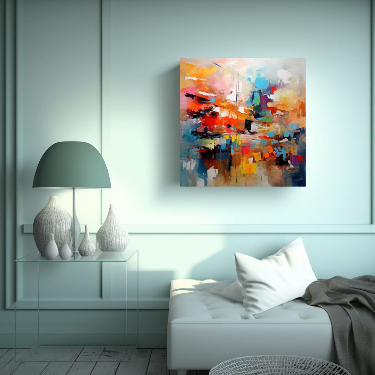 GENERICO - Arte Pared Calidos Reflejo Impresión Giclée 80x80 Cm