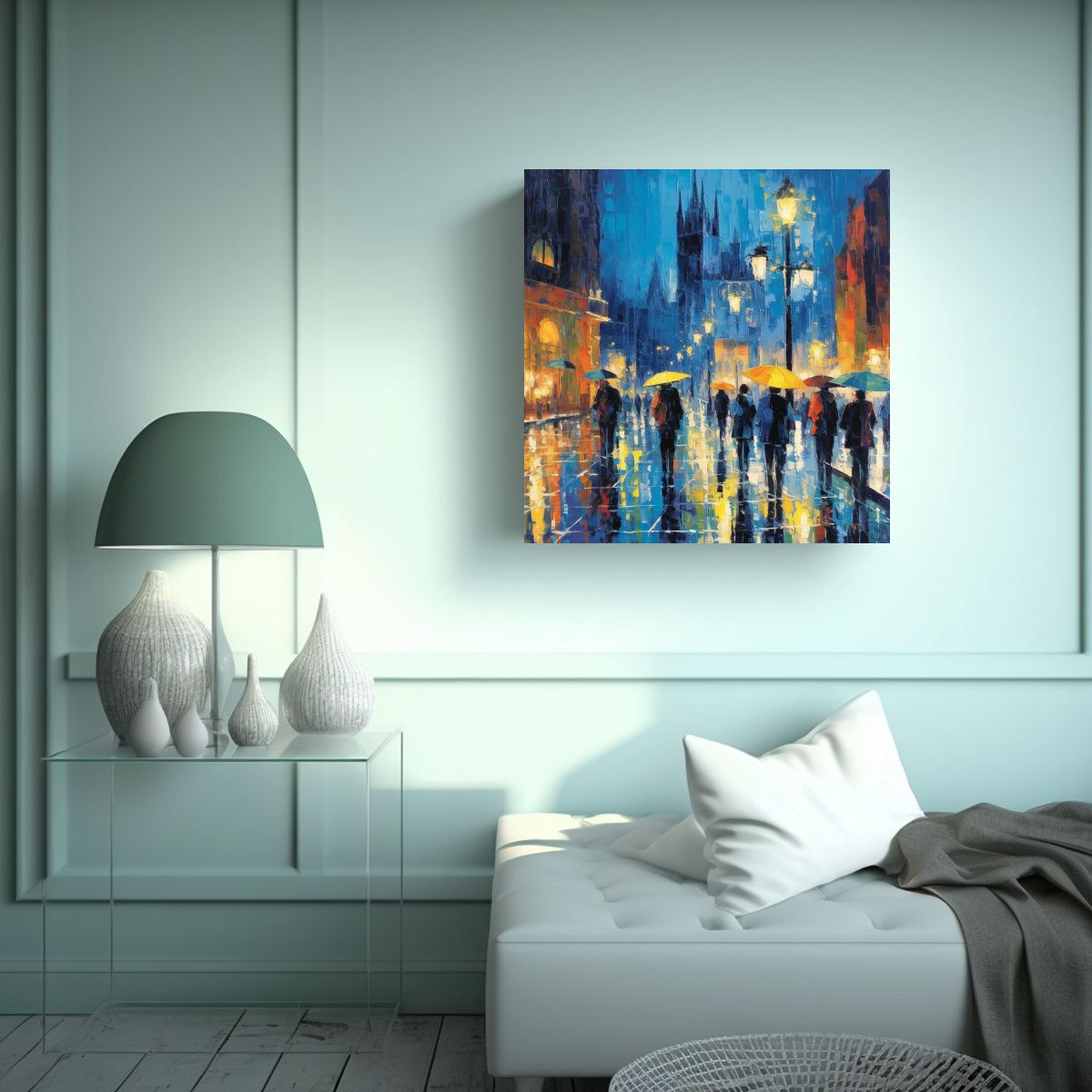 GENERICO - Pintura Decorativa Canva Tonos Textura Nocturno 50x50 Cm