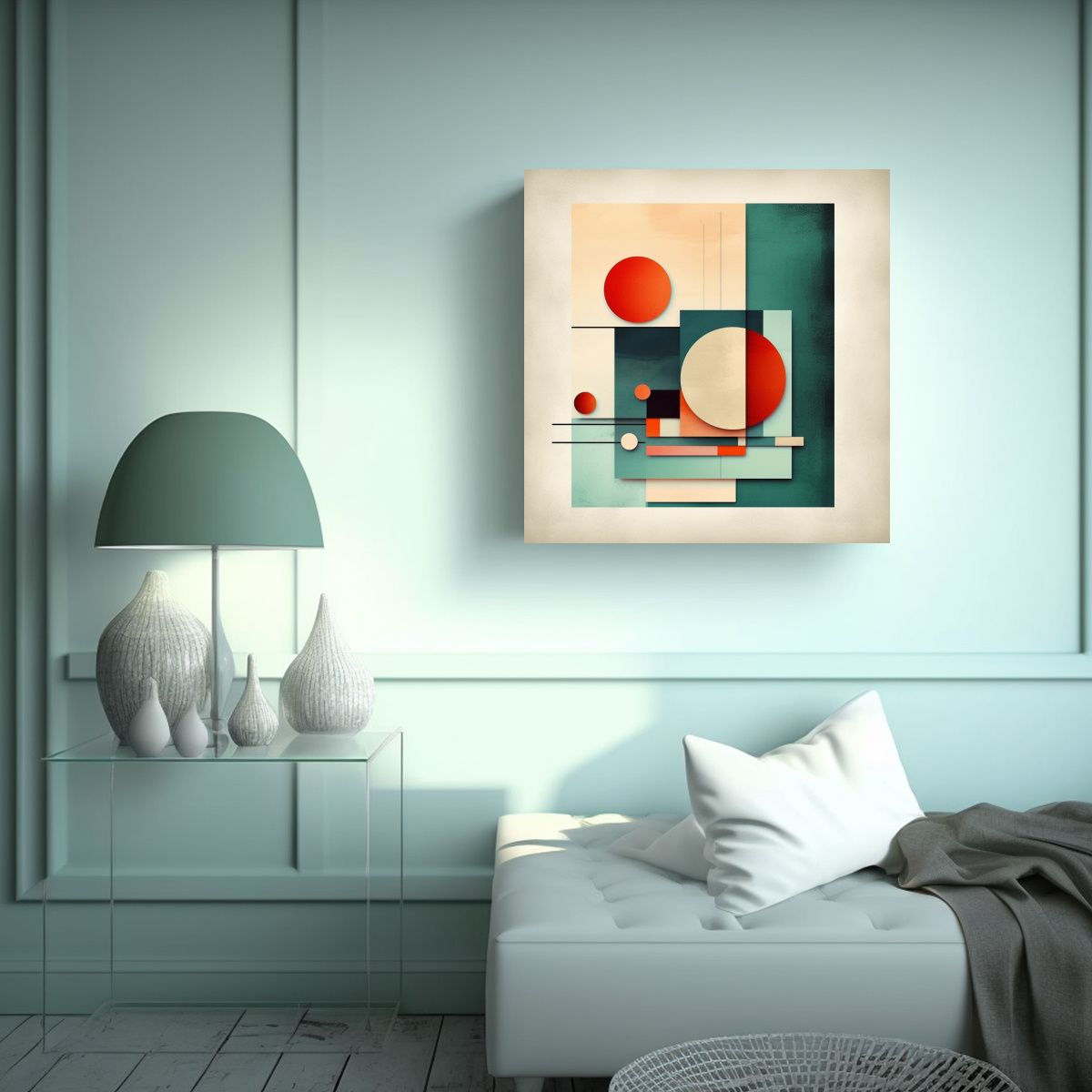 GENERICO - Diseño Clásico Minimalista K Con Formas Para 80x80 Cm