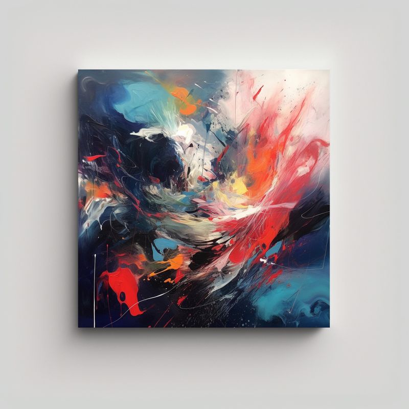 GENERICO - Pintura Abstracta Profunda Y Luminosa En 70x70 Cm