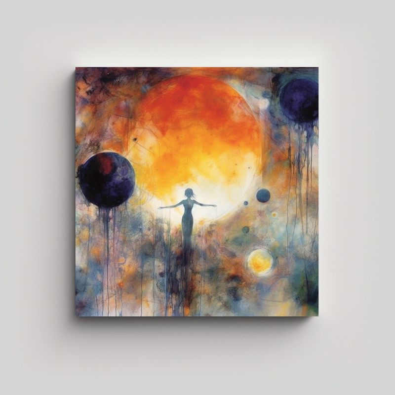 GENERICO - Cuadro Movimiento Para Cocina: Diosa Cósmica 60x60 Cm
