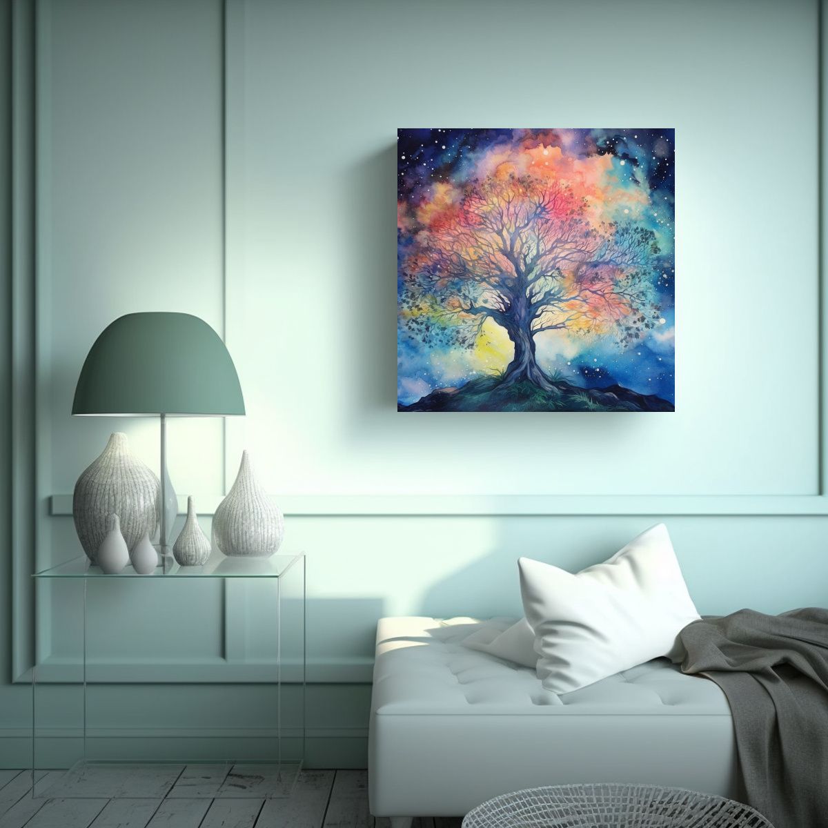 GENERICO - Cuadro Celestial Detalle árbol Majestuoso 90x90 Cm