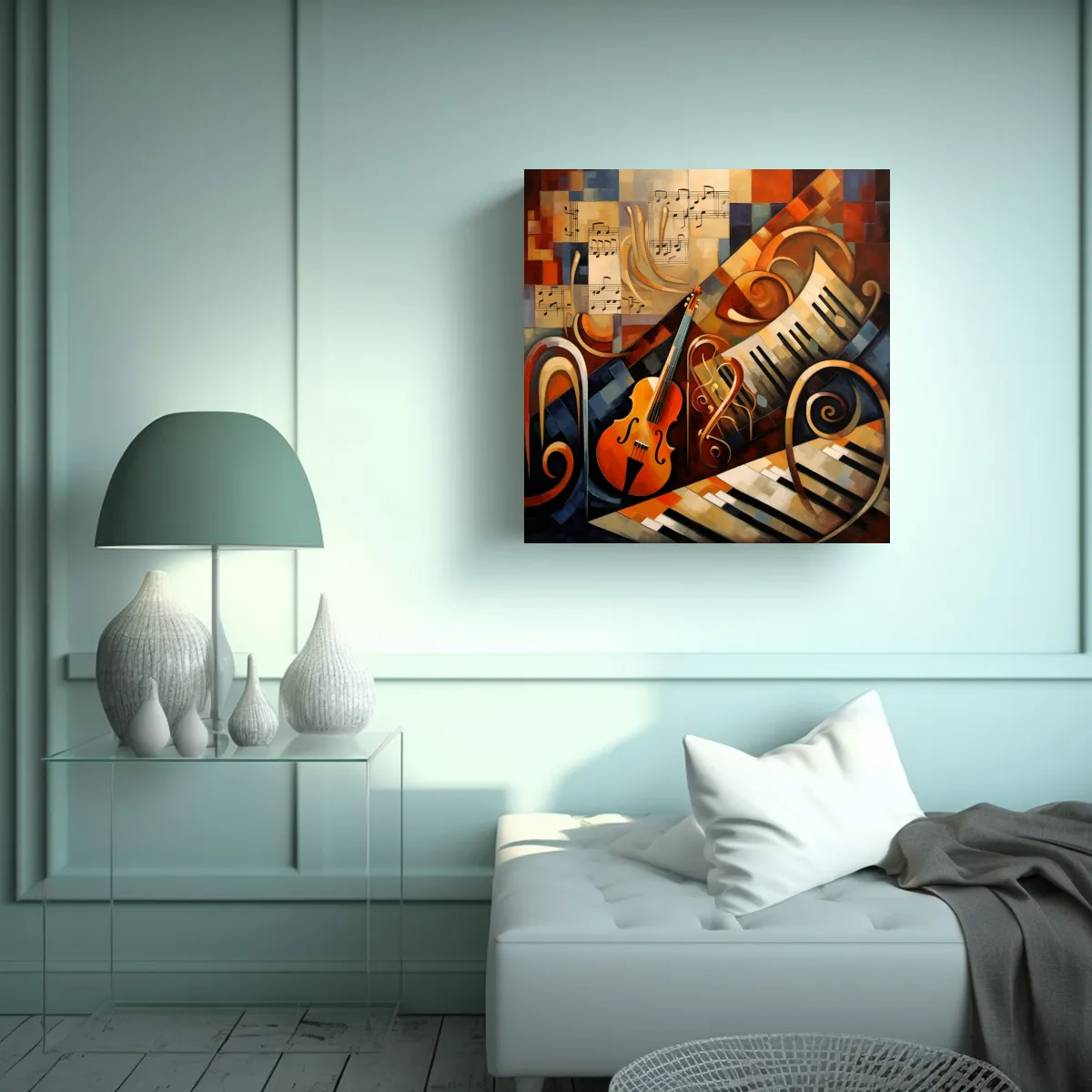 GENERICO - Cuadro Decorativo De Composición Musical En 80x80 Cm