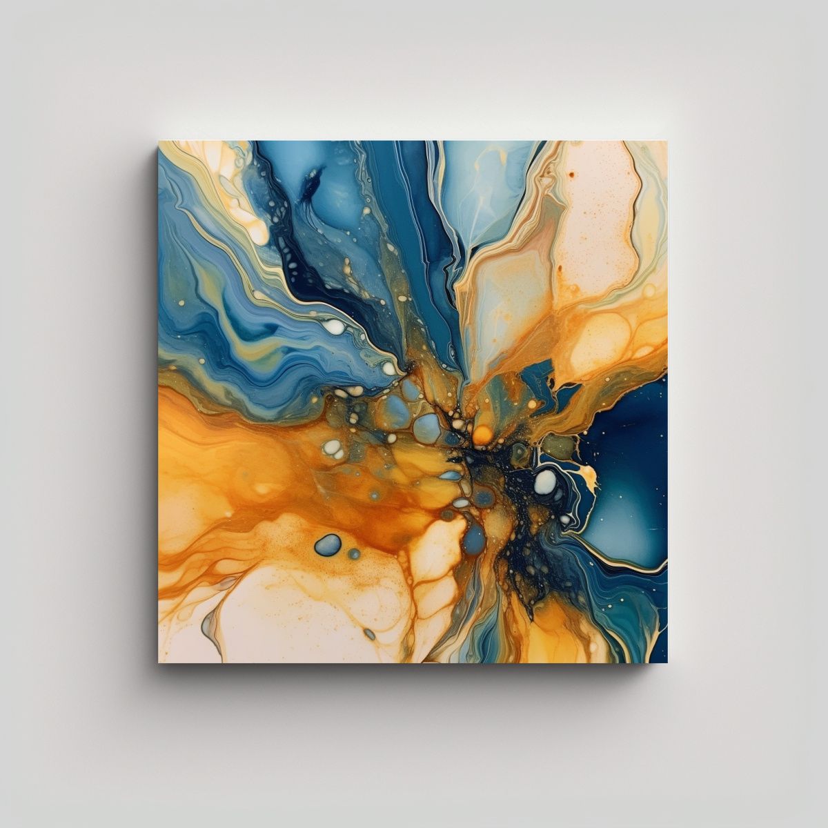 GENERICO - Pintura Abstracta De Arte Fluido Inspirada En 80x80 Cm