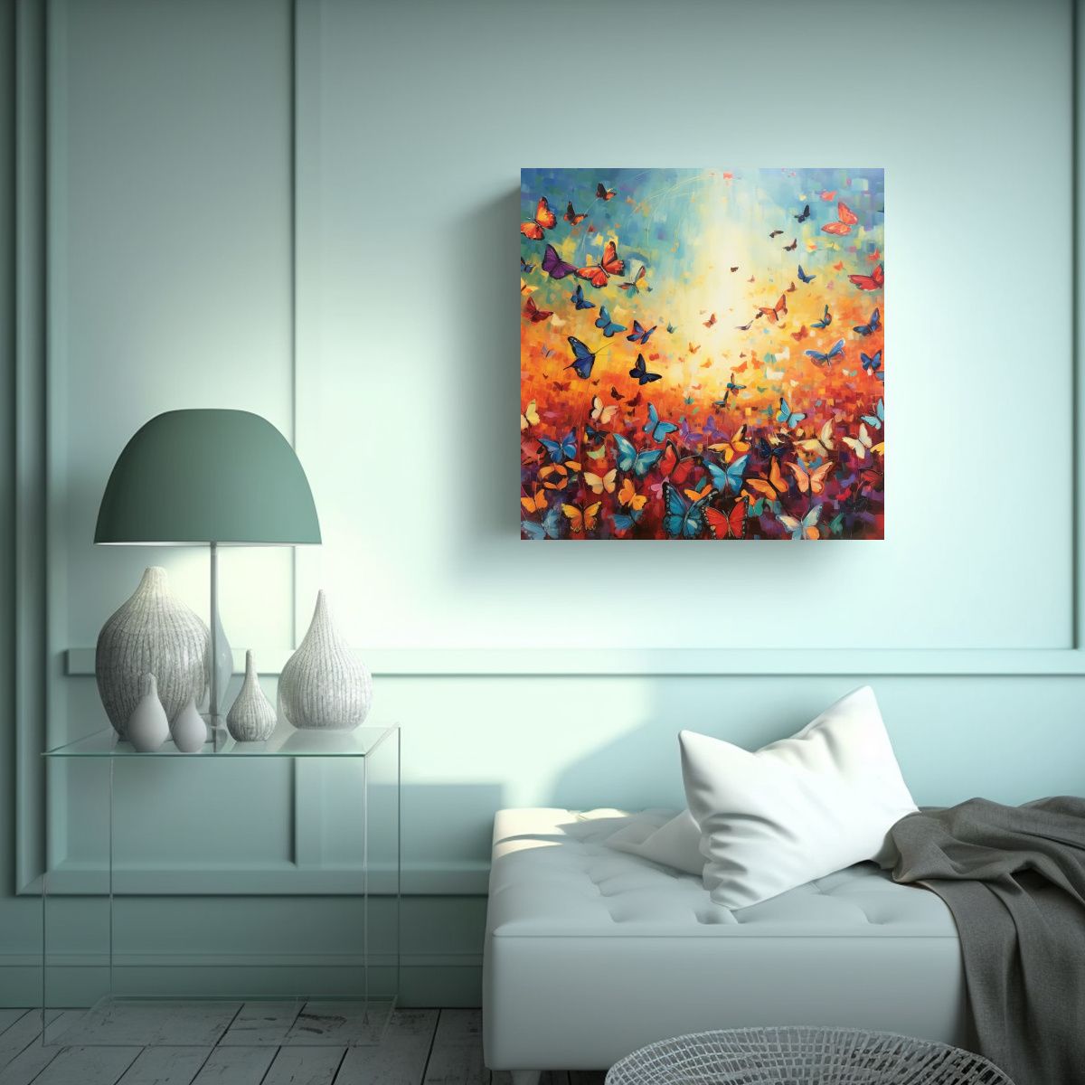 GENERICO - Cuadro Juvenil Con Líneas Finas Id1004319 90x90 Cm