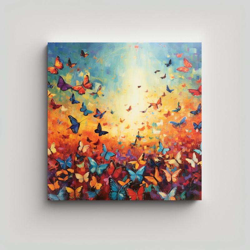 GENERICO - Cuadro Juvenil Con Líneas Finas Id1004319 60x60 Cm