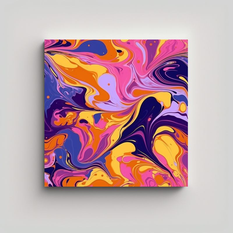 GENERICO - Patrones Acuarela Abstracta Con Colores Vibrantes 50x50 Cm