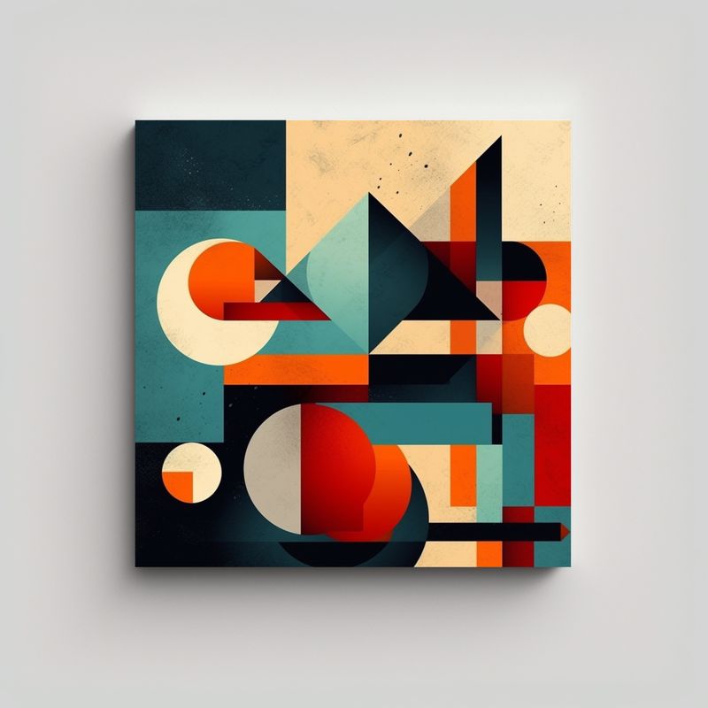 GENERICO - Pintura Decorativa Con Formas Geométricas En 90x90 Cm