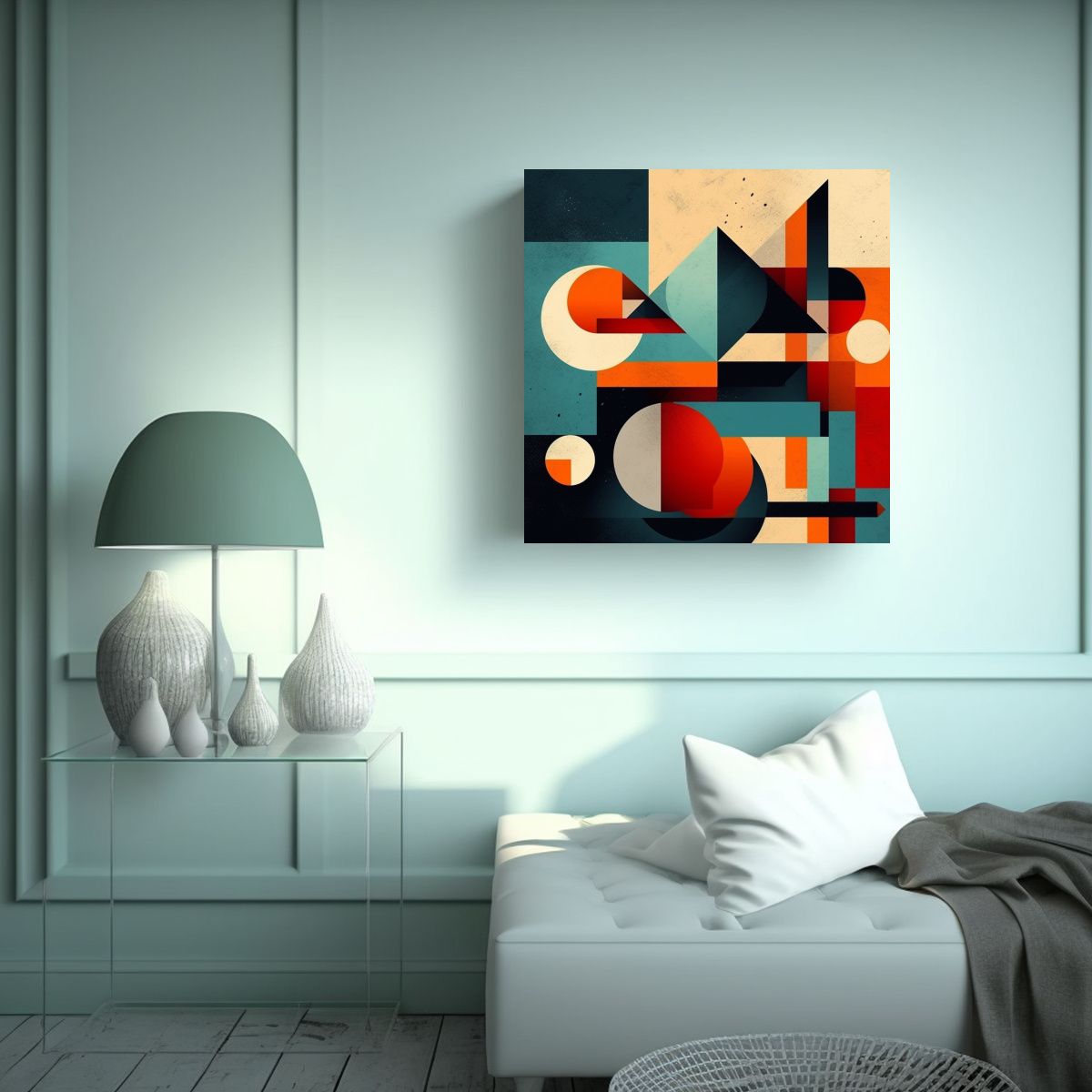 GENERICO - Pintura Decorativa Con Formas Geométricas En 90x90 Cm
