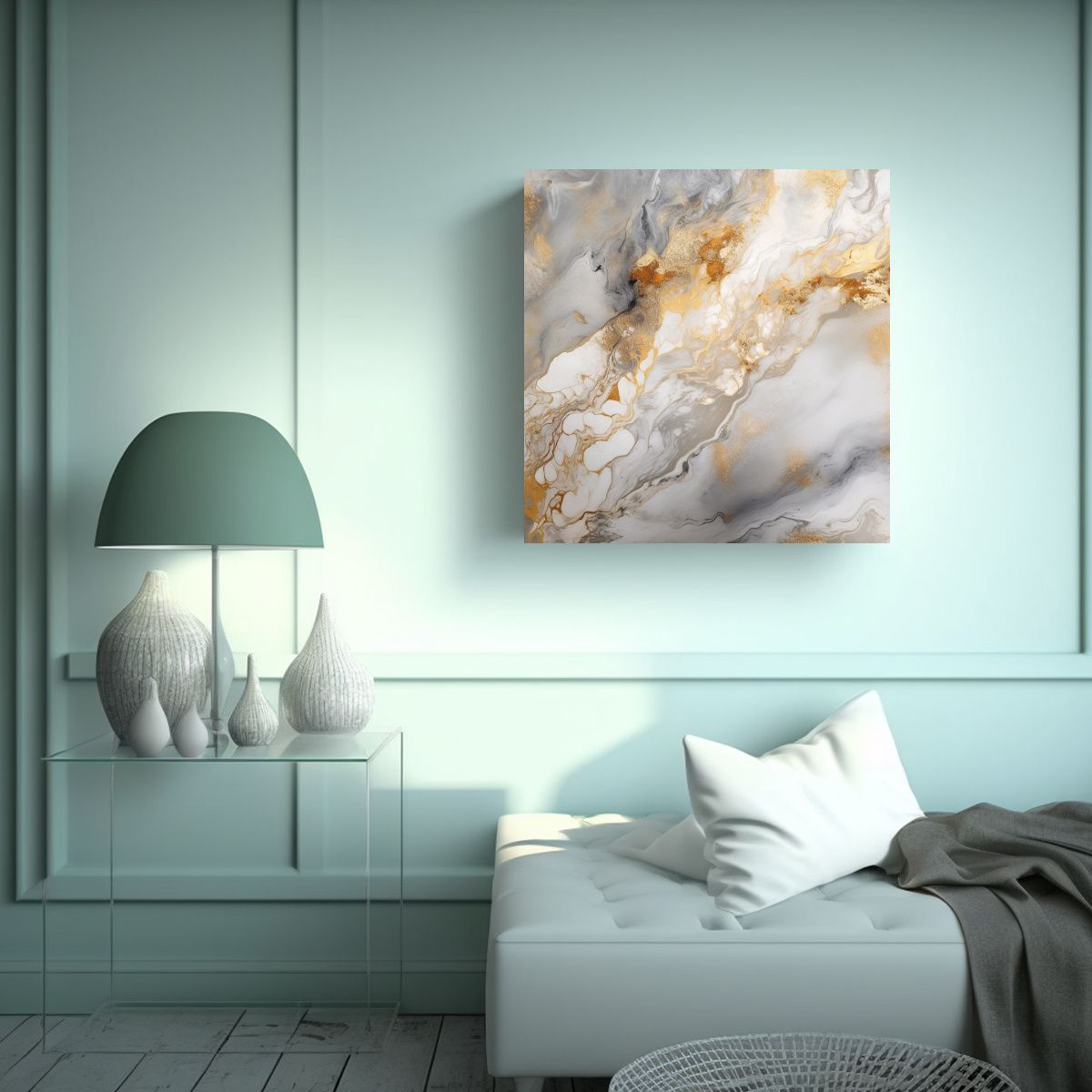 GENERICO - Pintura De Pared Abstracta En Resina Con Figuras 50x50 Cm