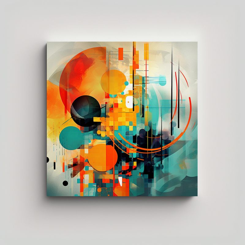 GENERICO - Pintura Abstracta Digital Que Crea Un Ambiente 90x90 Cm