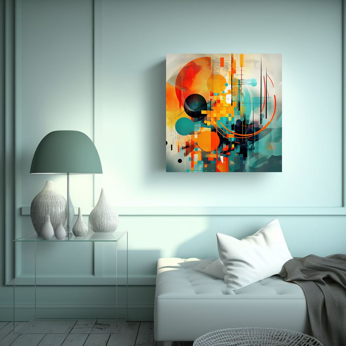 GENERICO - Pintura Abstracta Digital Que Crea Un Ambiente 80x80 Cm