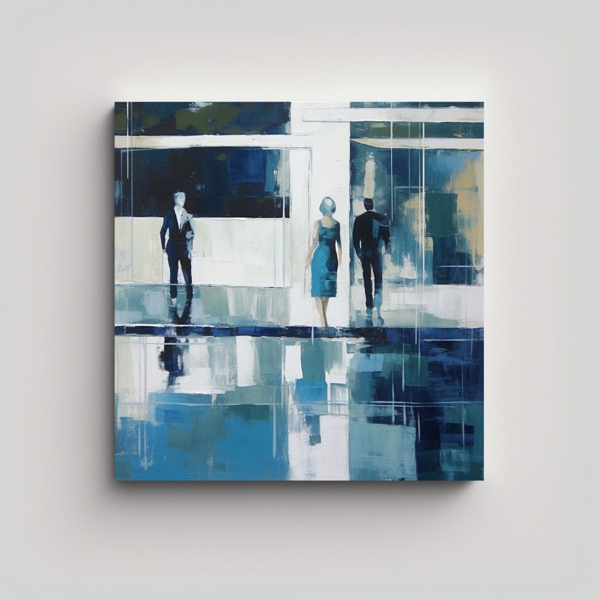 GENERICO - Cuadro En Bastidor Moderno Alegría Personas 60x60 Cm