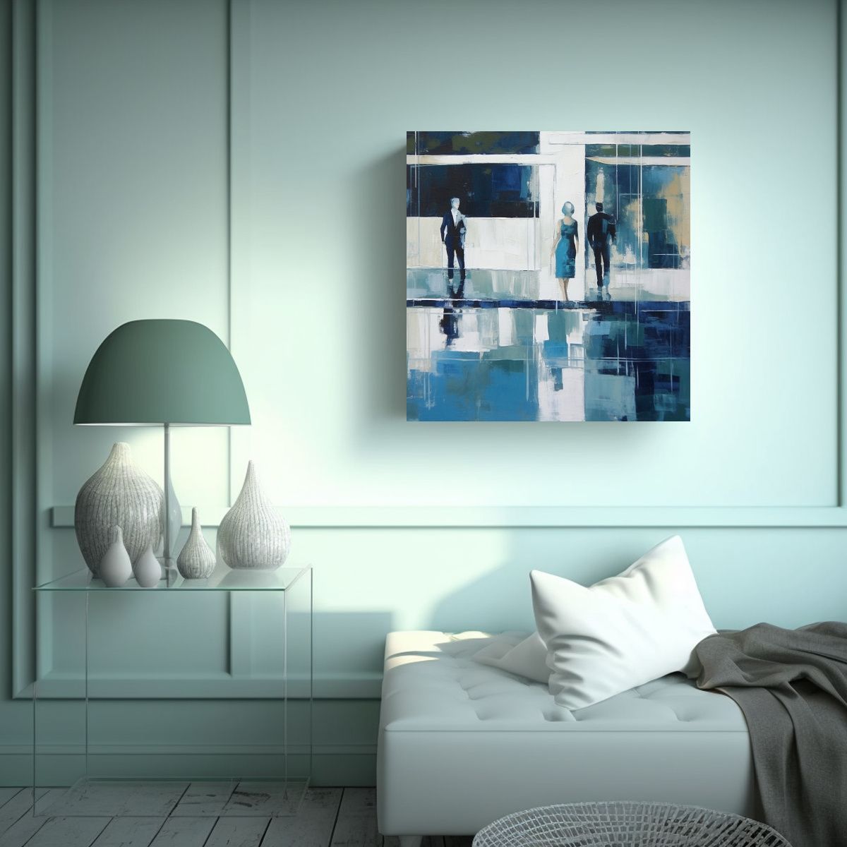 GENERICO - Cuadro En Bastidor Moderno Alegría Personas 90x90 Cm